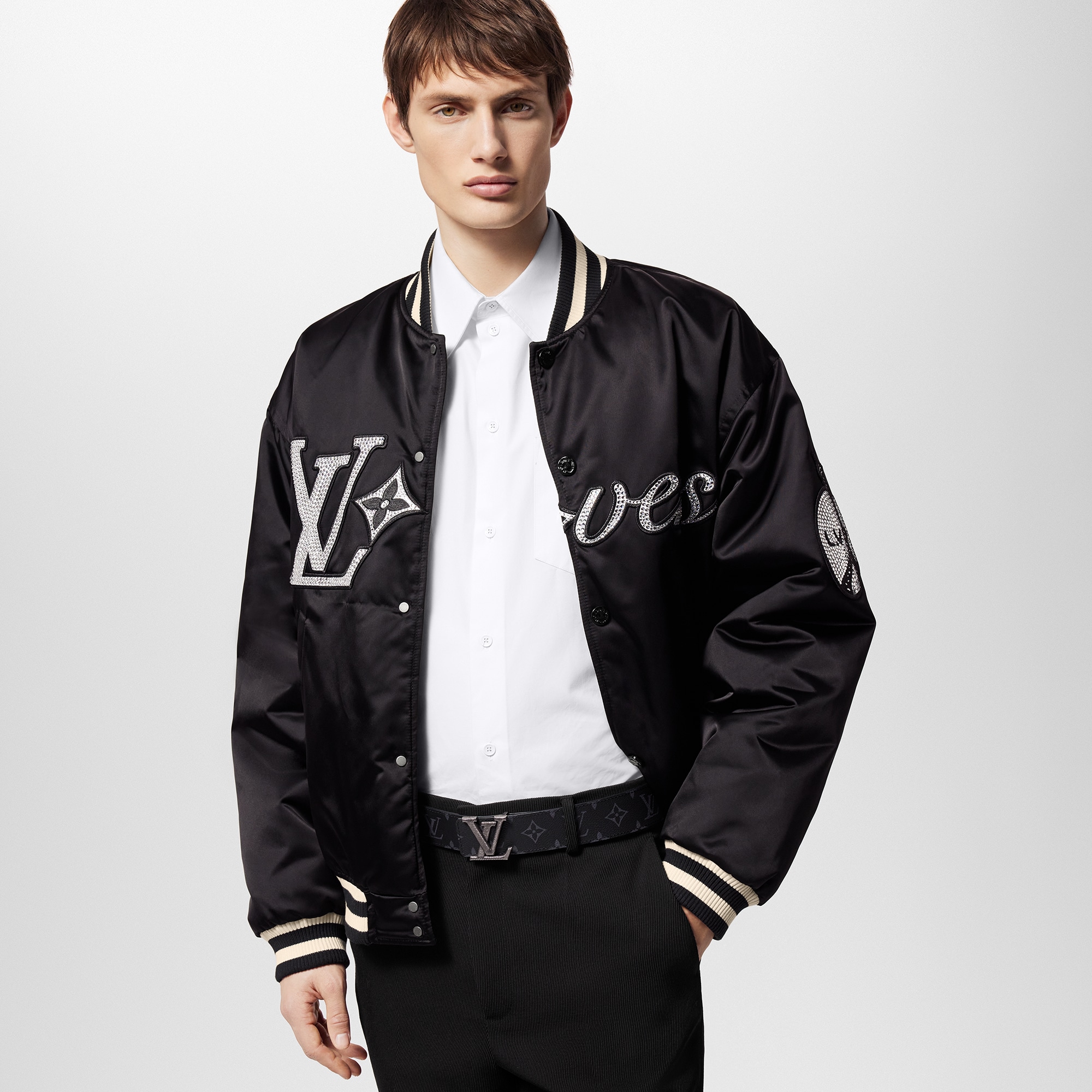 LV Stitch 40mm Reversible Belt Monogram Eclipse Canvas - Men